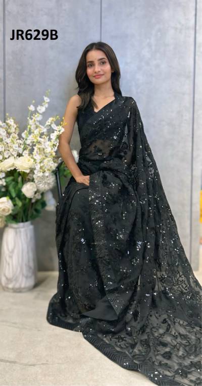 JR629 BY JR DESIGNER GEORGETTE SAREES WHOLESALER IN INDIA